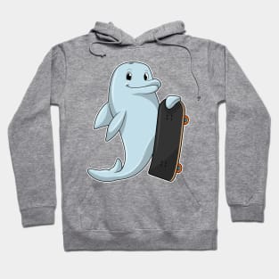 Dolphin as Skater with Skateboard Hoodie